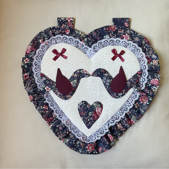 Hand Crafted Other - Hand Crafted Heart Wall Decor with Floral and Lace Accents